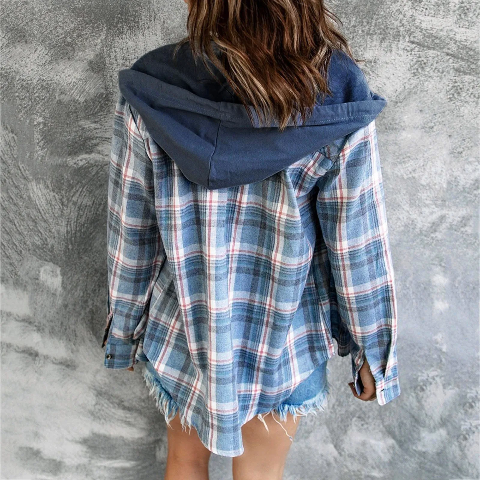 DHgate Plaid Flannel Shirt Jacket for Women Casual Long Sleeve Button Down Blouses and Coats Apparel
