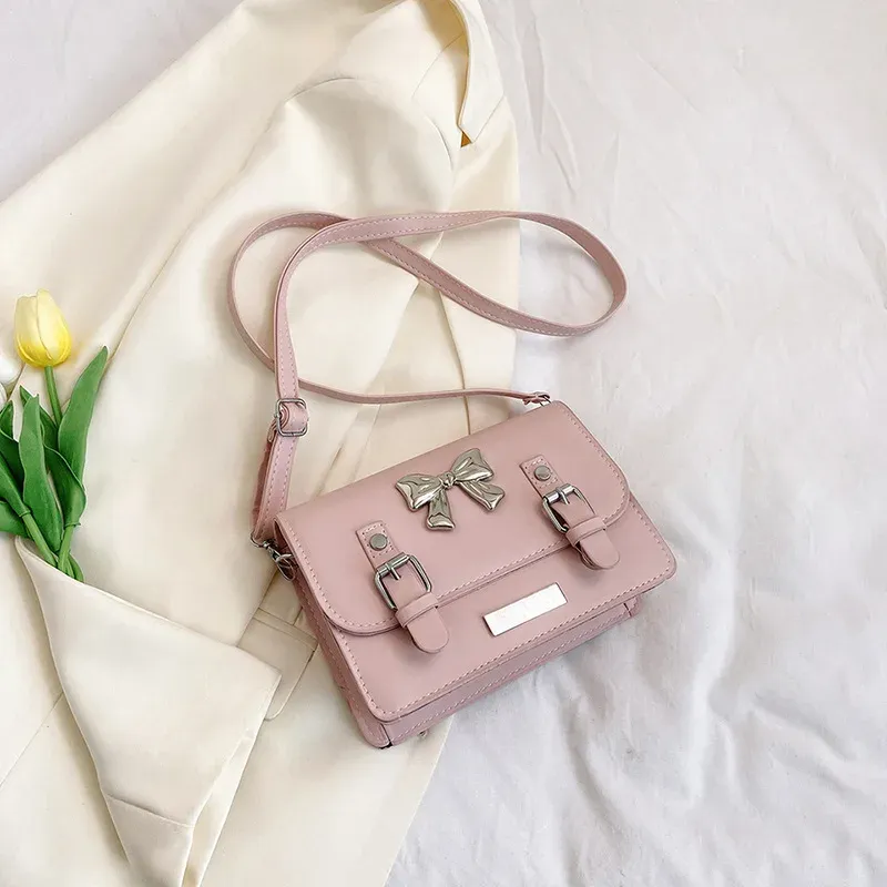 Cute Bow Crossbody Bag - Small Square Shoulder Bag for Women