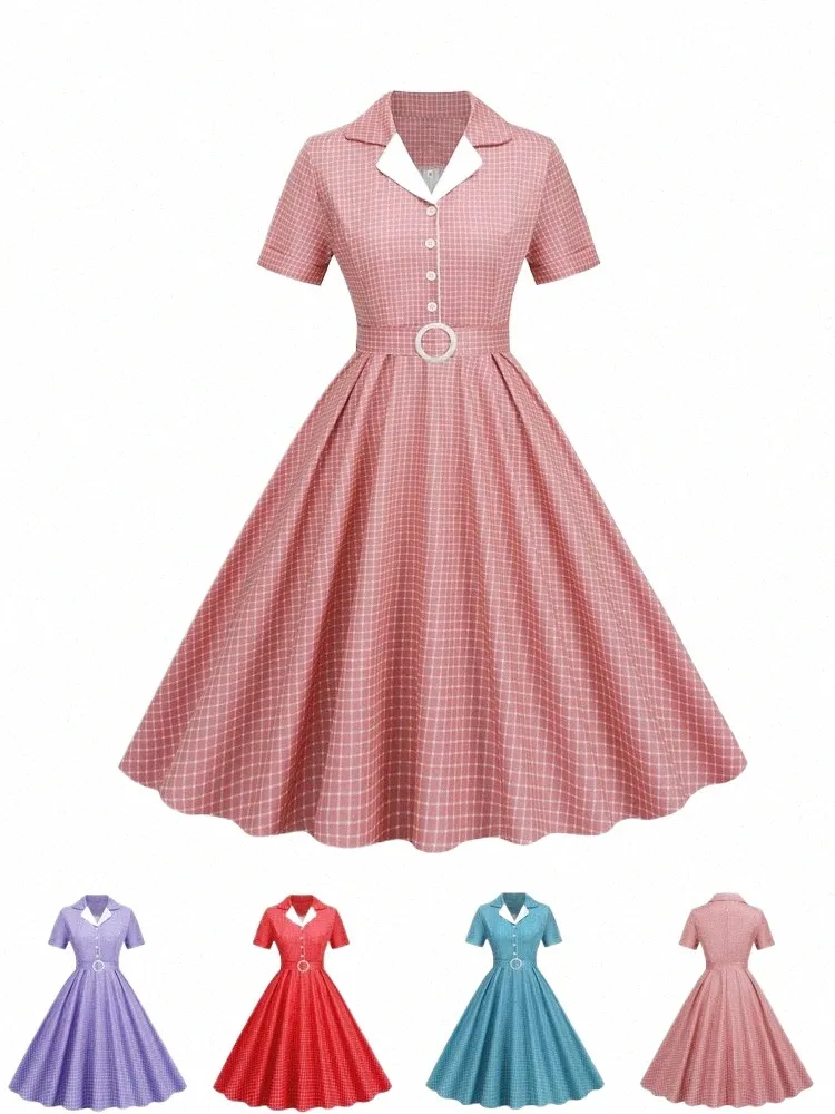 DHgate.com:Retro 50s 60s 70s Plaid Vintage Office Lady DHgate.com:Retro 50s 60s 70s Plaid Vintage Office Lady