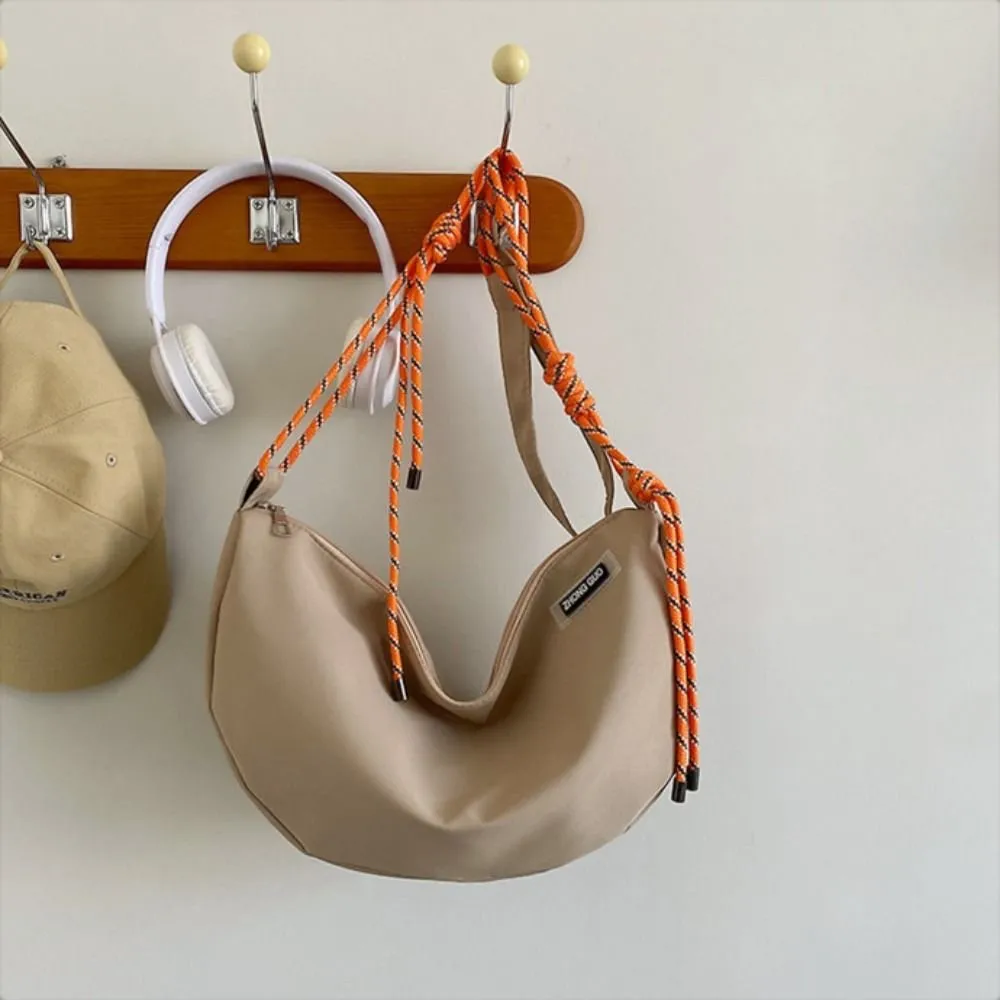 Waterproof Nylon Crossbody Bag - Half Moon Shape, Large