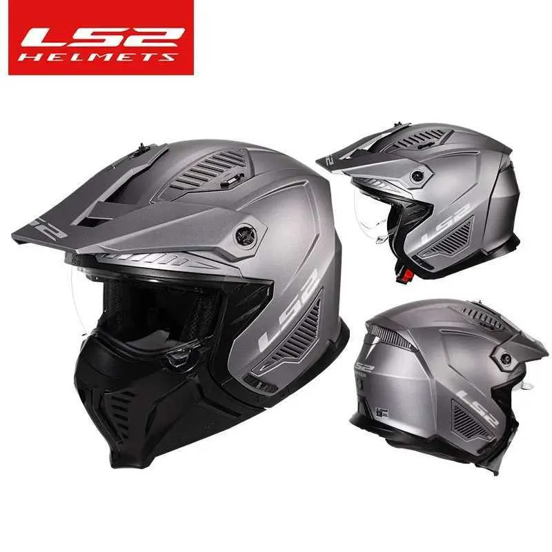 LS2 OF606 Drifter XXマットグレー Unisex Motorcycle Helmet - LS2 OF606 Drifter Open Face Off