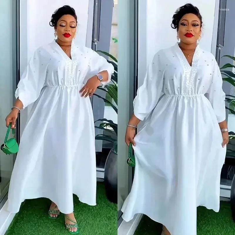 Elegant Summer Plus Size Maxi Sundresses For Women 3 4 Sleeve V Neck Polyester Gown For Parties And Events In Africa 2024 From Trixiessia 30.68 DHgate.Com