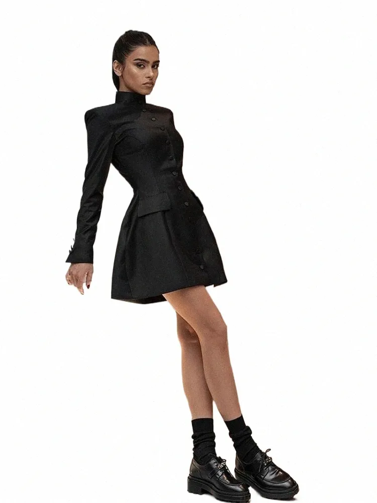 Black Mini Dress for Women with Hooded Collar, Button Decoration, Short  Sleeve, Natural Waistline, Floor-Length Polyester A-line from Dhgate Basic  & Casual Dresses - price 43.69