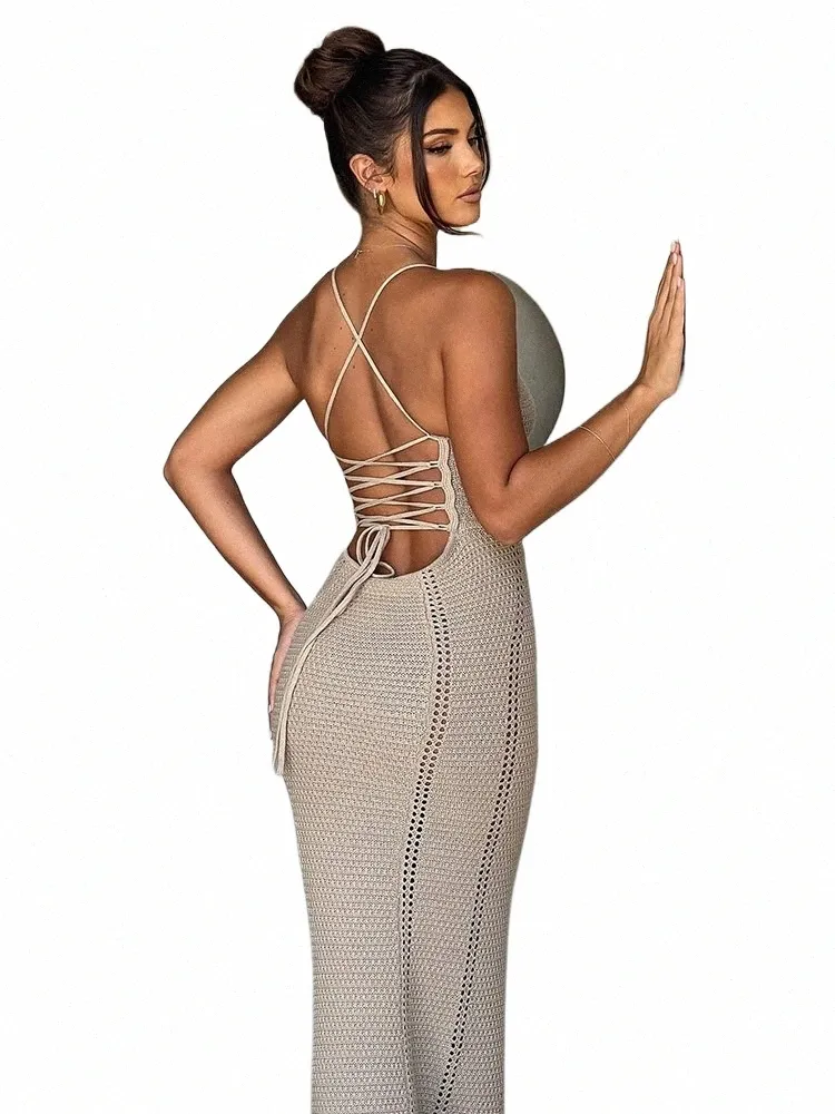 Cross Strap Knitted Maxi Dress Solid Color Sleeveless Summer Evening Party  Women Clothing from Dhgate Basic & Casual Dresses - price 27.09