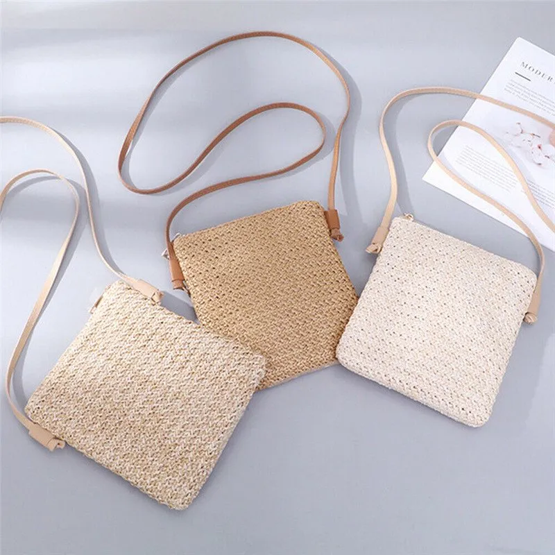 New Women Bag Fi Straw Summer Beach Bags For Lady Lovely Menger Shoulder Crossbody Bag Small Square Handbag V3NZ From 4 85 DHgate