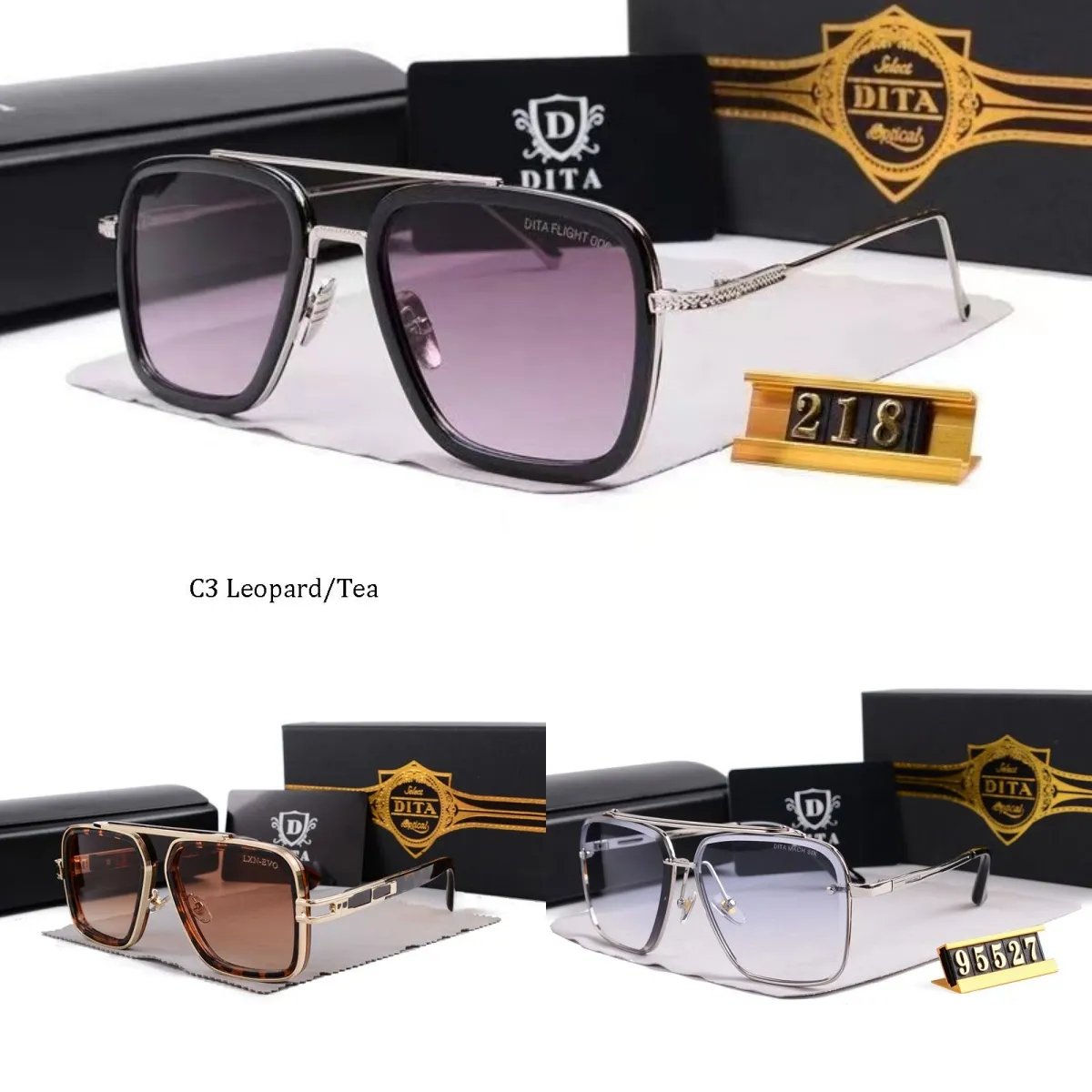 Vintage Dita Sunglasses for Women and Men, Gradient Designer Sunglasses  with Box, High-Quality Fashion Sun Glasses