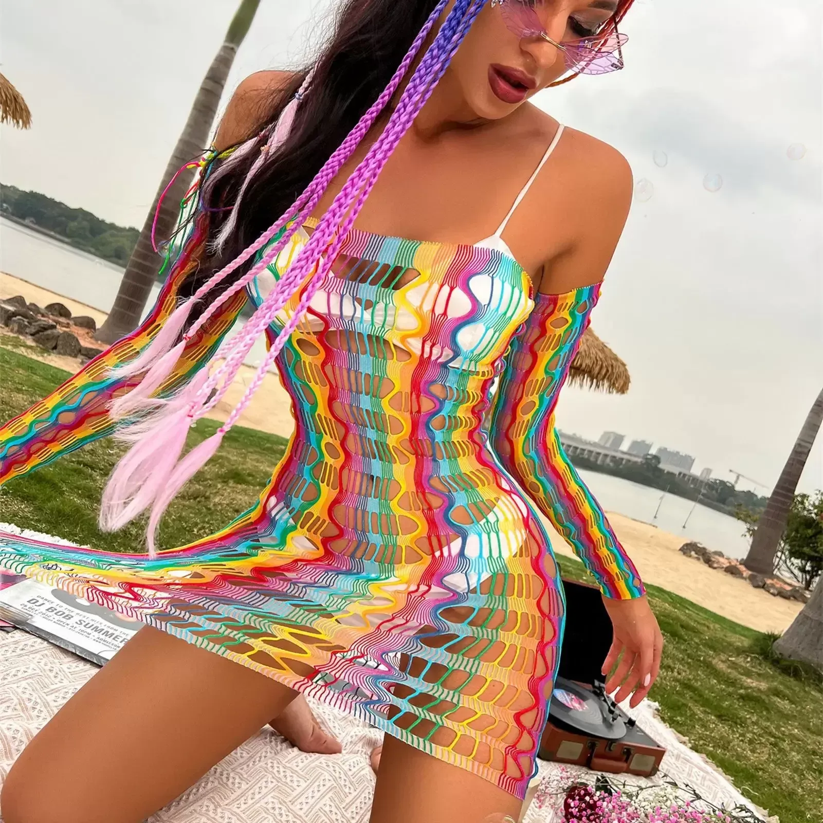 Plus size fishnet bodysuit hot sale