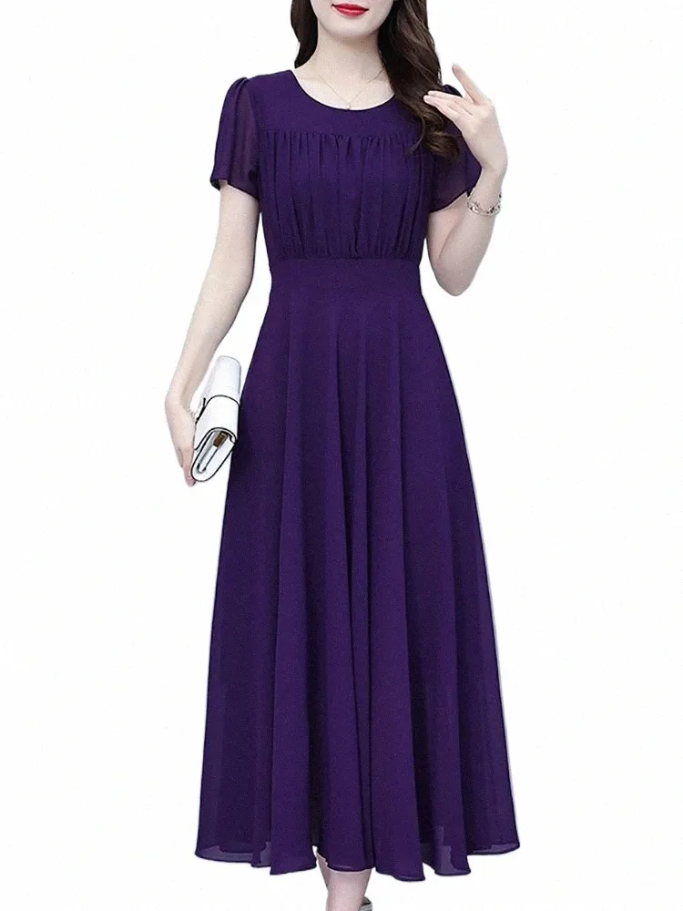 Summer Purple Chiffon Casual Beach Dress Women Solid Elegant Body Pleated  Mid-Calf Hooded Short Sleeve from Dhgate Urban Sexy Dresses - price 55.68