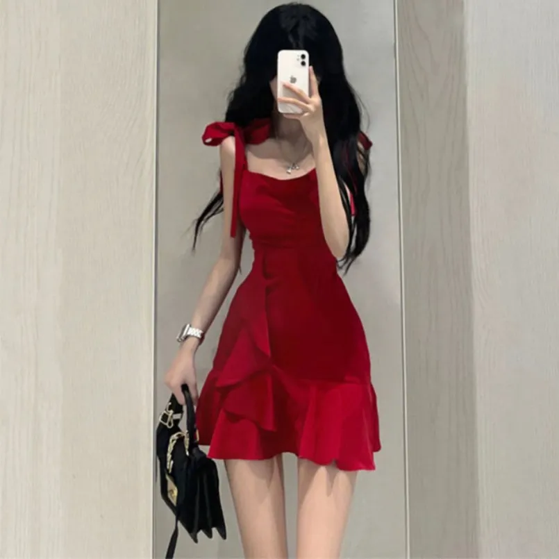 DHgate.com:Red Camisole Dress: Summer Style, Slimming Waist