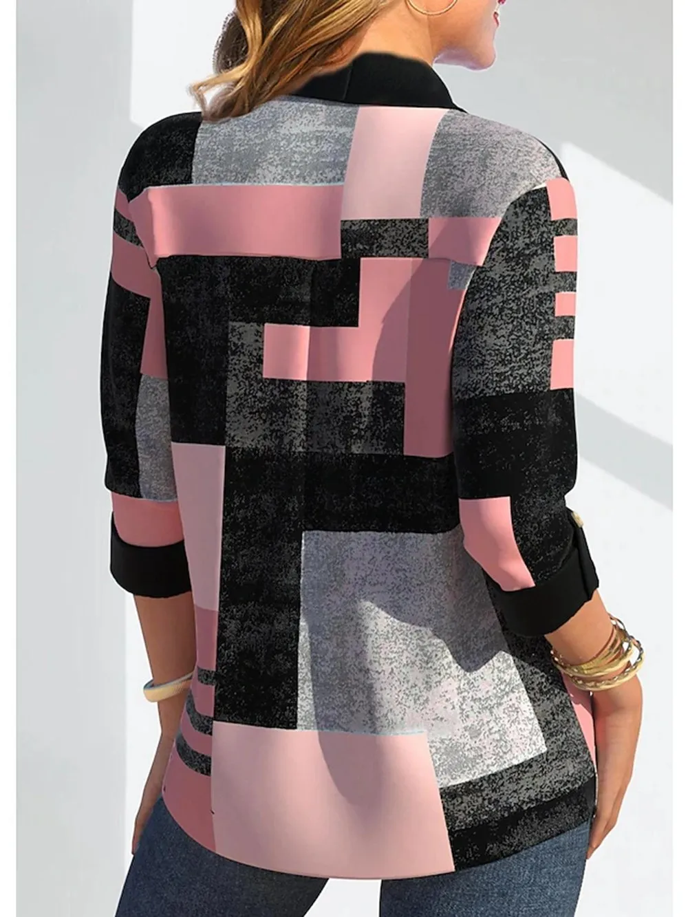 DHgate.com:Color Block Button Down Shirt for Women - Spring