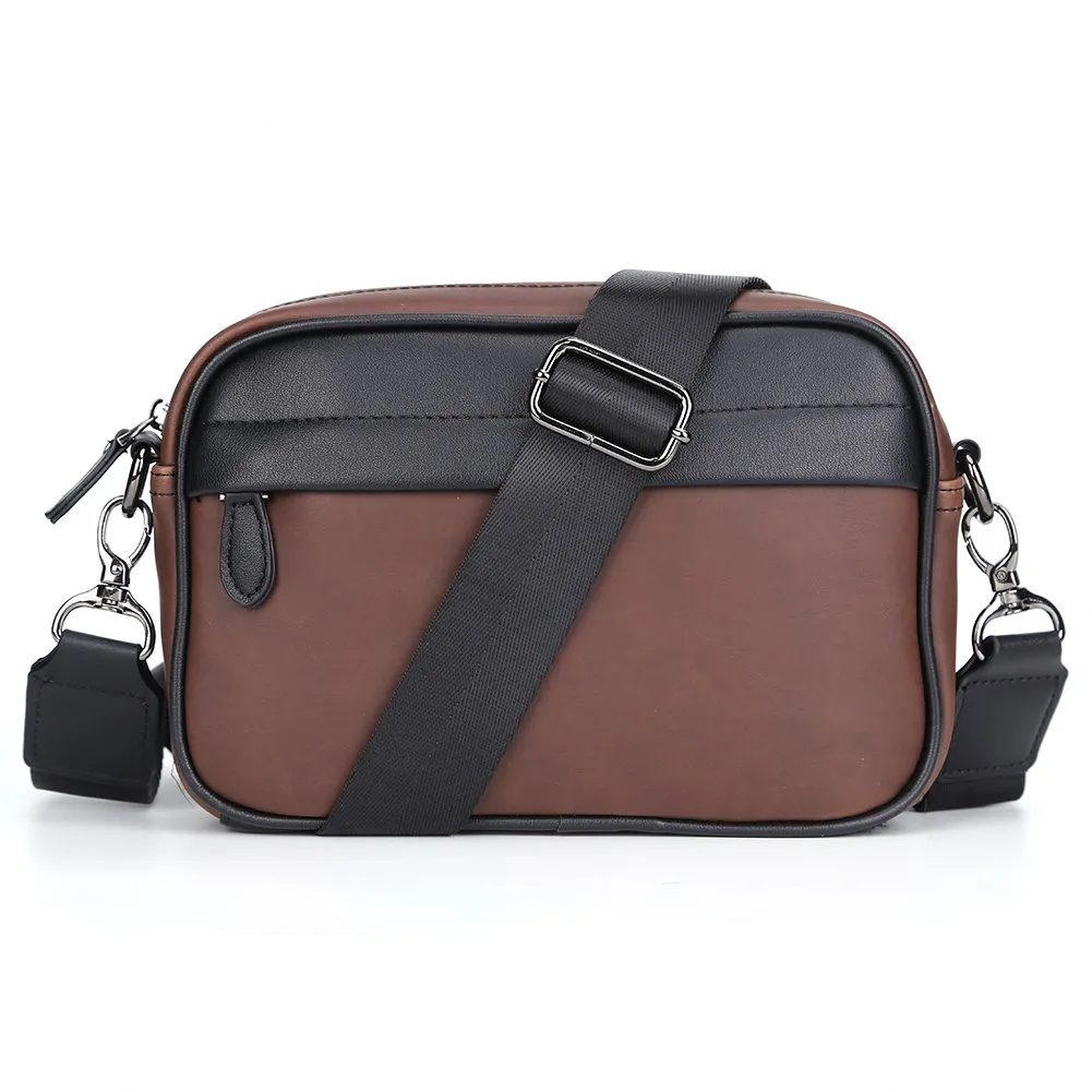 Casual Busin Shoulder Bag For Men PU Leather Menger Bag Wide Strap Crossbody Bags Square Plaid Designer Male Sling Bags G6KD From 21 82 DHgate