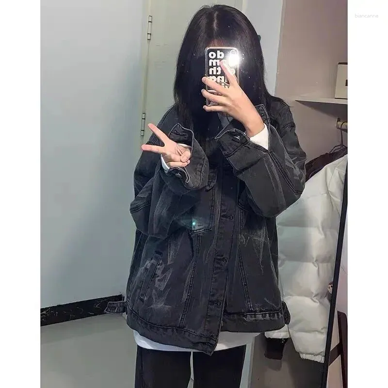 Old Style Womens Cotton Fried Street Oversized Denim Jacket Women Simple Fashionable Tie Dyed Denim Coat For Spring And Autumn With Lazy And Relaxed Design From Biancanne 24.8 DHgate.Com