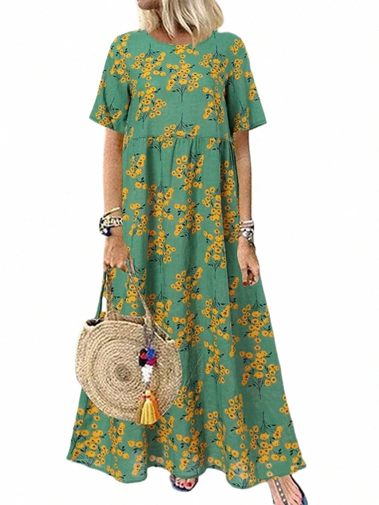 ZANZEA Women Bohemian Hooded Collar Short Sleeve Floral Chiffon  Ankle-Length Summer Dress from Dhgate Basic & Casual Dresses - price 34.41