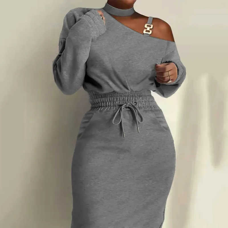 Off the shoulder sweatshirt dress discount
