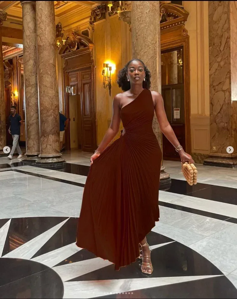 Women One Shoulder Short Sleeve Empire Waist Floor-Length Polyester Ball  Gown Dress Orange from Dhgate Urban Sexy Dresses - price 37.55