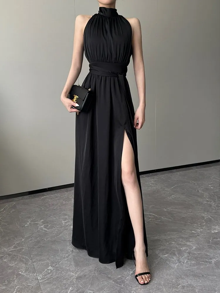 cotton halter neck dress Jersey Halter Midi Dress – Cotton Candy LA main image 0