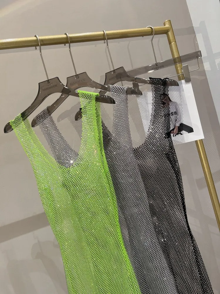 green emerald velvet dress Cressida Rhinestone Mesh Maxi Dress main image 0