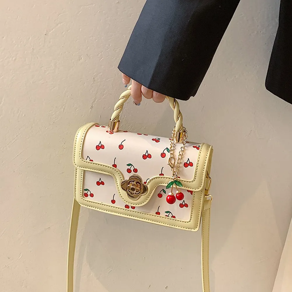 Charming Cherry Shoulder Bag - Womens Square Chain Satchel