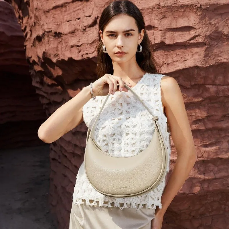 Women's Crescent Shoulder Bag – PU Leather Hobo Purse, Adjustable Crossbody Or Handbag - View #9