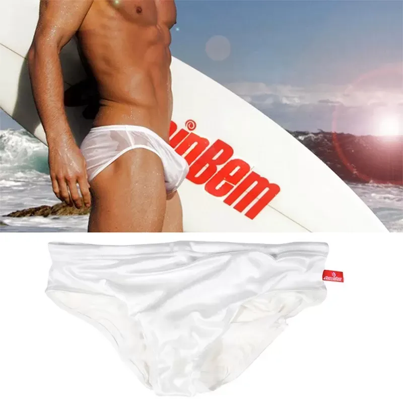 Mens transparent swim trunks hot sale