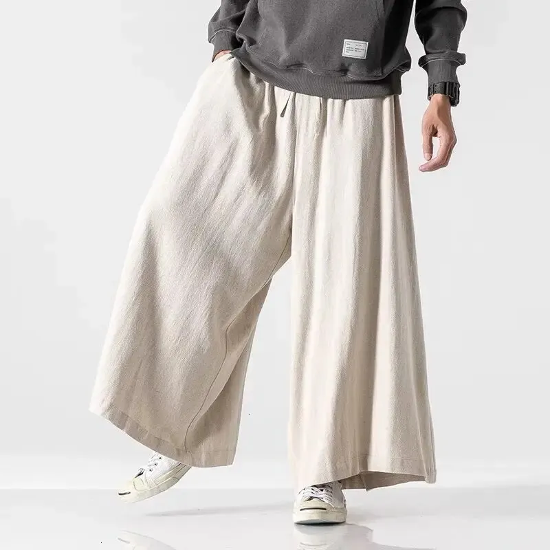 Save Big on Bulk Yamamoto Pants Men's Wide Leg Trousers: Linen Blend  Japanese Style Pants, Loose Fit Straight Leg, Lightweight Autumn Trousers  Best