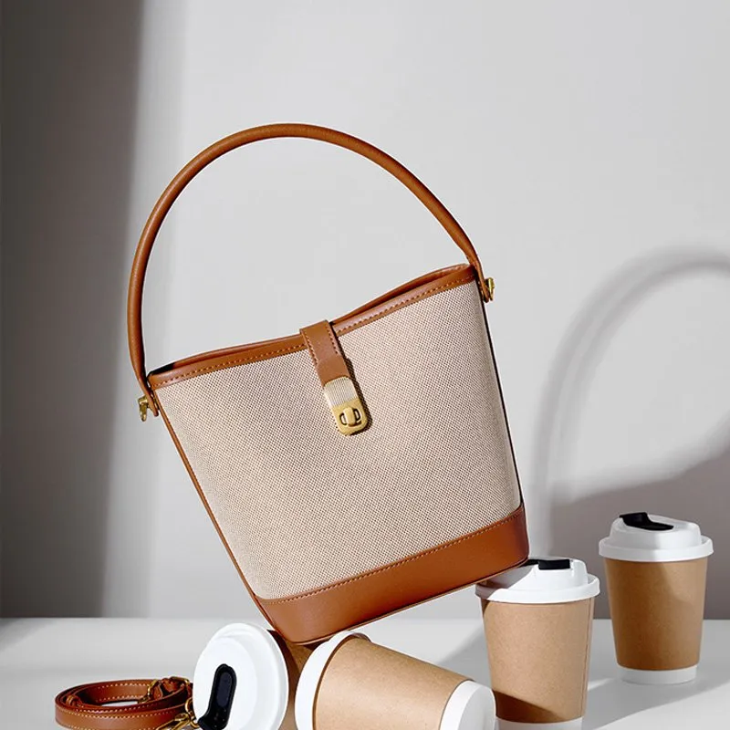 【Herve】 CLASSIC BUCKET BAG 4色 DHgate.com:Retro Woven Bucket Bag - Color Block Shoulder Bag