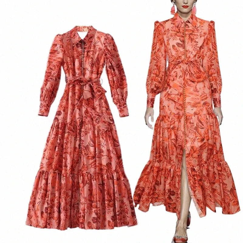 Floral Print Single Breasted Party Dinner Dress Women Summer Autumn Large  with Ruffled Hem from Dhgate Urban Sexy Dresses - price 53.72