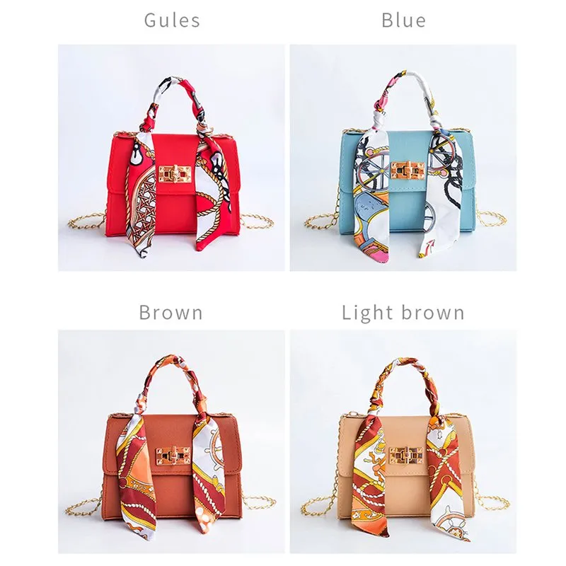 DHgate.com:Small Square PU Leather Chain Handbag Bow Lock