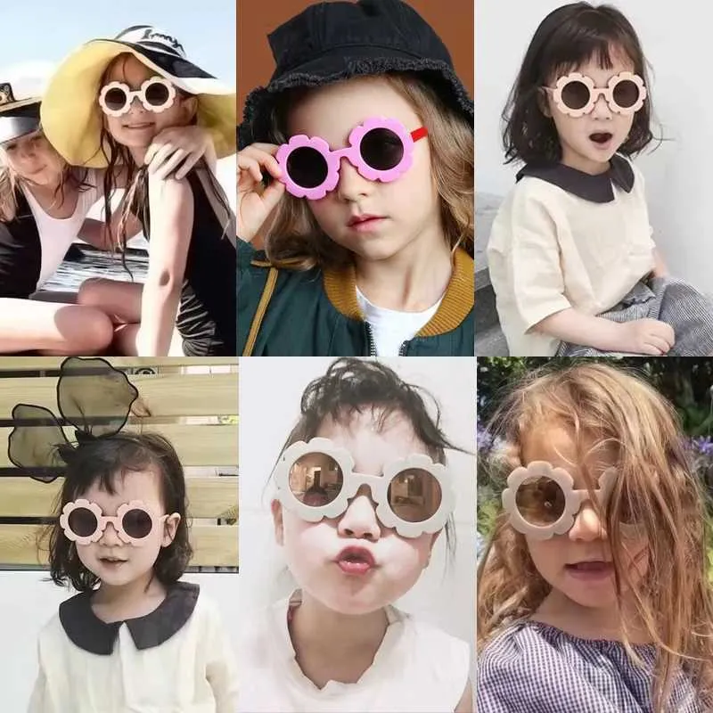 Cute Cartoon Flower Heart Sunglasses For Kids Round Baby Fashion Colored Glasses From Us phoenix 5.42 DHgate.Com