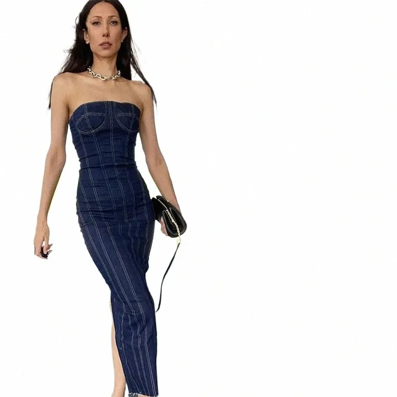 2024 New Women Tube Top Dress Elastic Tight Summer Backless Sexy Evening Denim  Midi Dress from Dhgate Urban Sexy Dresses - price 41.25