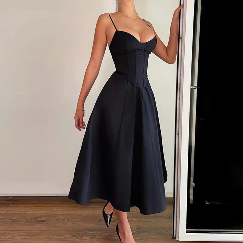 ladies corset dress Lace Corset Maxi Black Dress EU32 main image 0