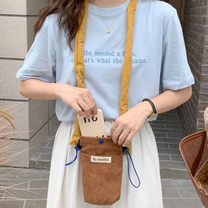 DHgate.com:Vintage Corduroy Crossbody Bag - Mini Shoulder
