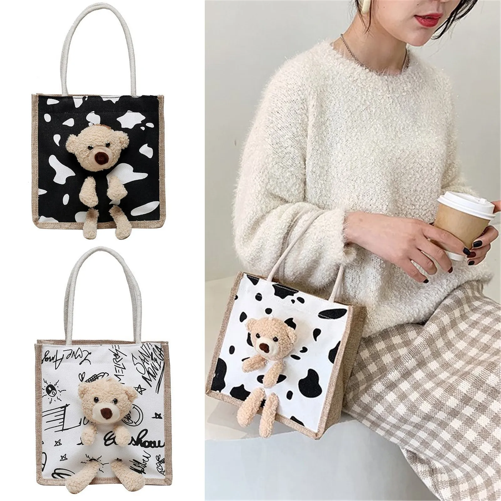 Fuzzy tote bag hotsell