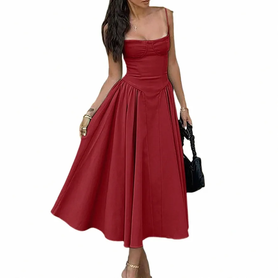strapless open back dress Baltic Born Womens Breanne Faux Wrap Maxi Dress | Slate Blue