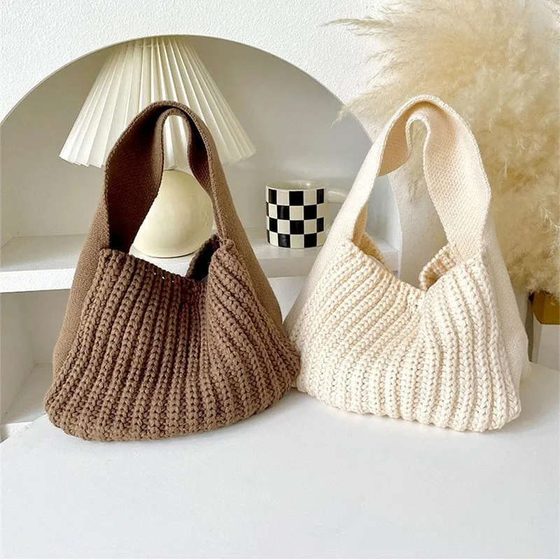 Fi Crochet Handbag Soft Slouchy Hobo Bag Korean Style Vintage Retro Chic Square Pouch Winter Simple Knitted Wr Handbag T5Ya From 9 21 DHgate