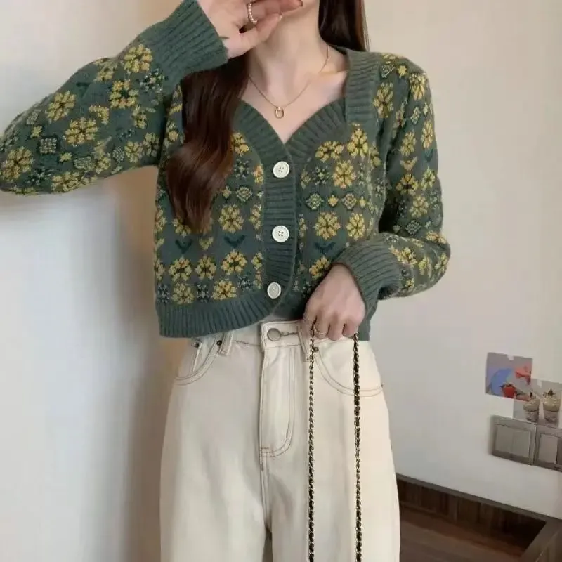 ❤︎ いいな ❤︎vintage flower knit cardigan❤︎ Amazon.com: Women Retro Hand Made Crochet Flower Ball Knit