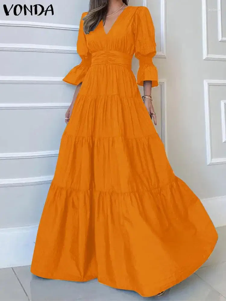 chinese dress ladies VONDA Women Summer Dress Vintage Patchwork Party Dresses Sleeveless Bo main image 0