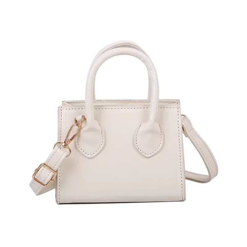 Small Retro Crossbody Tote Bag For Women - PU Leather Crescent Shoulder Purse With Detachable Strap - Coffee White