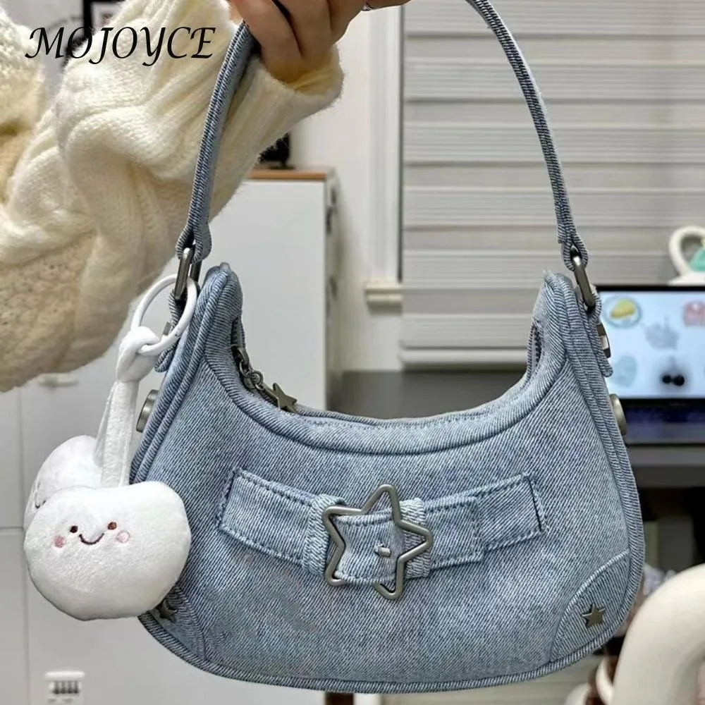 バッグ Y2K denim vintage shoulder bag mode 00s DHgate.com:Y2K Denim Star Hobo Bag - Vintage Shoulder Bag