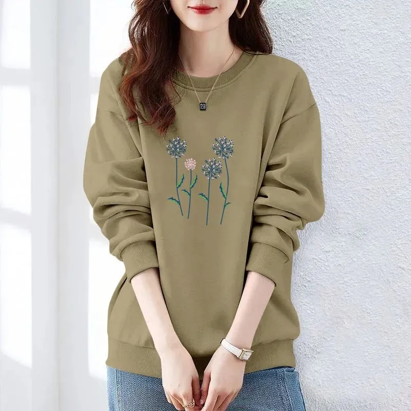 ★韓国人気★LOOKPLE★LOOK FINDERS LA EMBROIDERY SWEATSHIRT DHgate.com:Korean-Style Womens Loose Crewneck Sweatshirt