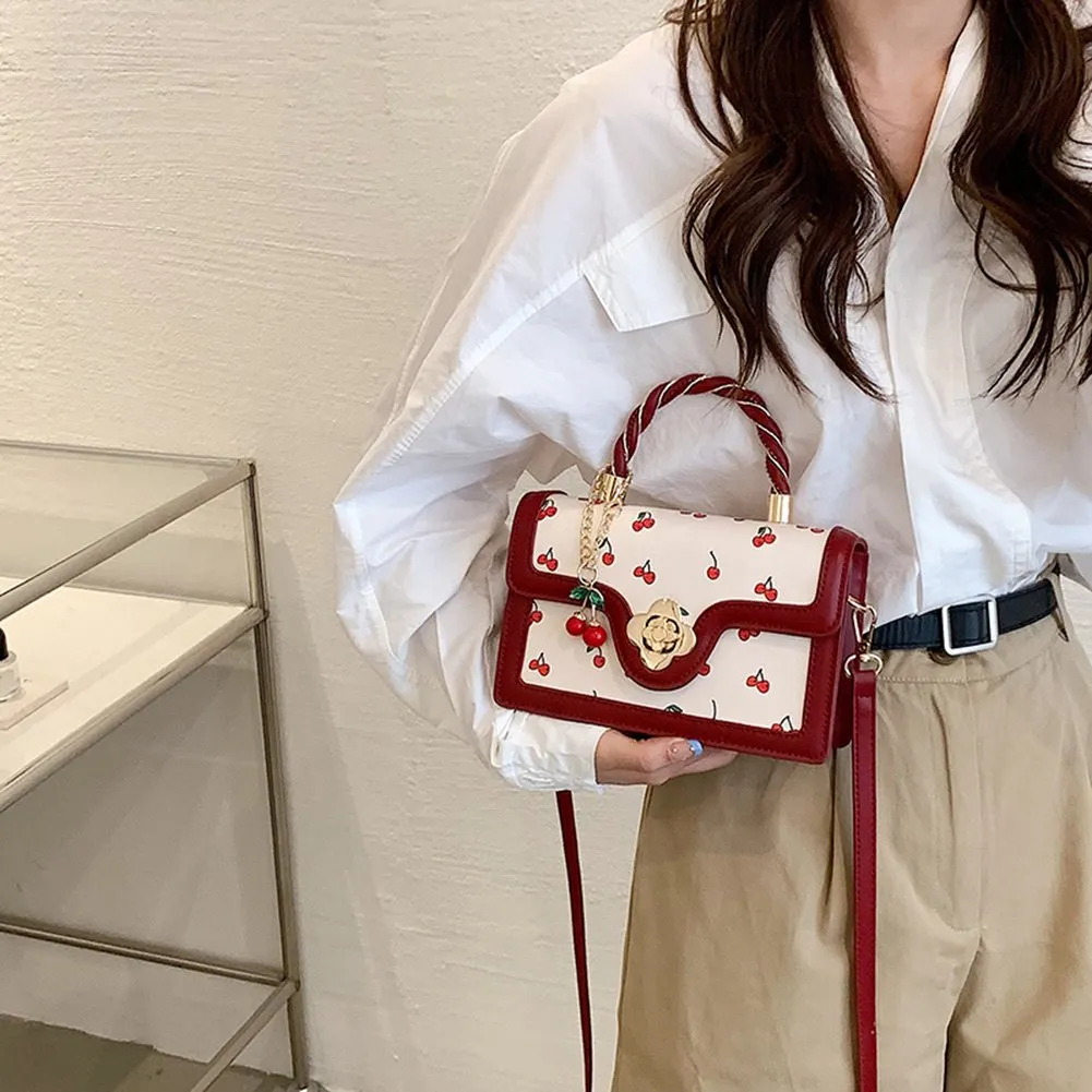 【SQUARE LINE】Charming shoulder bag Charming Cherry Shoulder Bag - Womens Square Chain Satchel