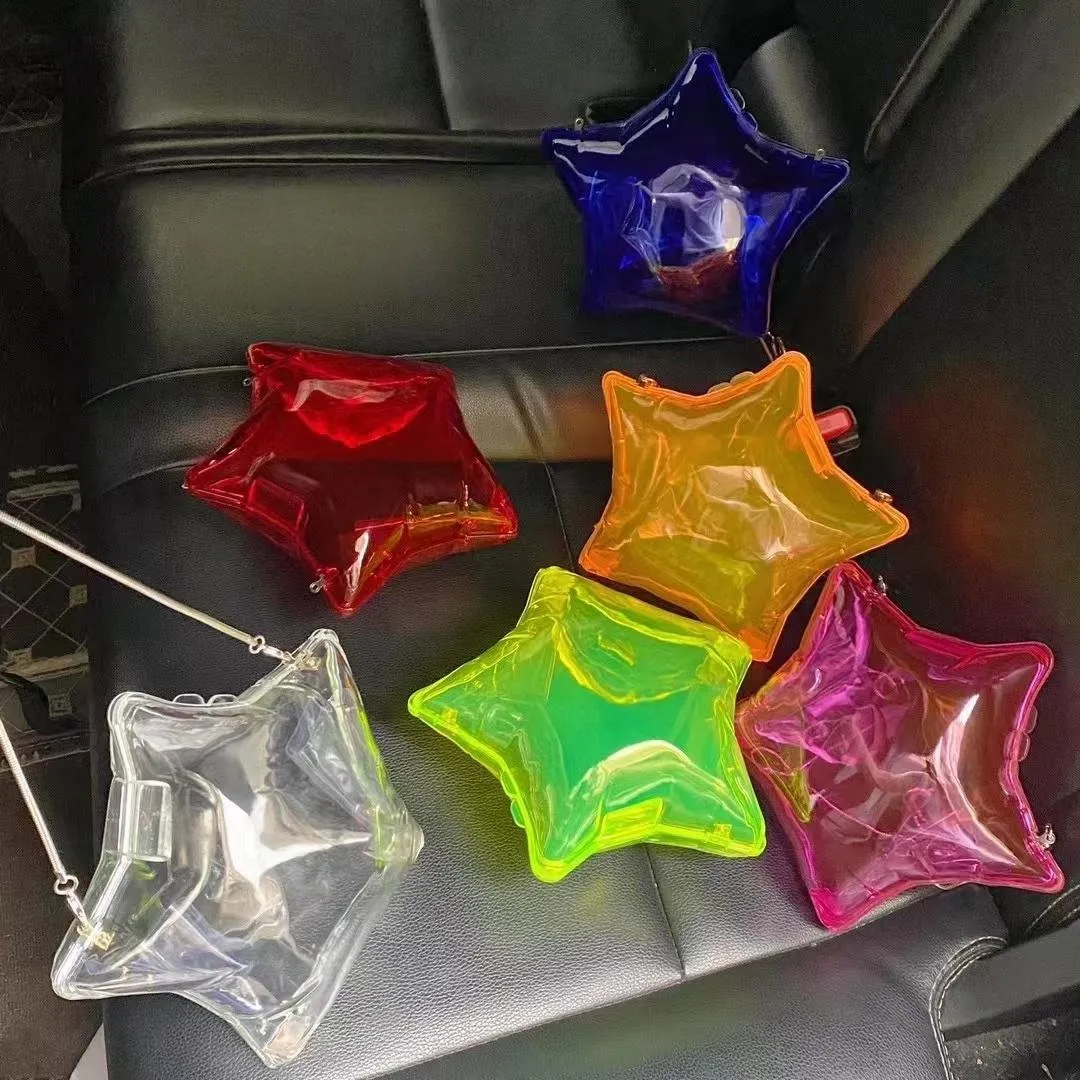 DHgate.com:Clear PVC Star Handbag with Metal Chain:Bags