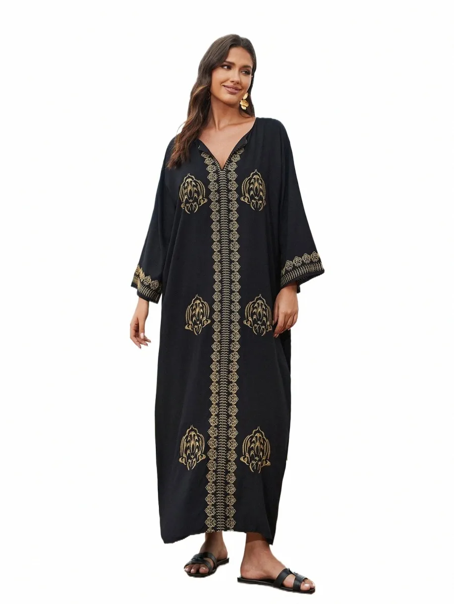 long sleeve beach kaftan