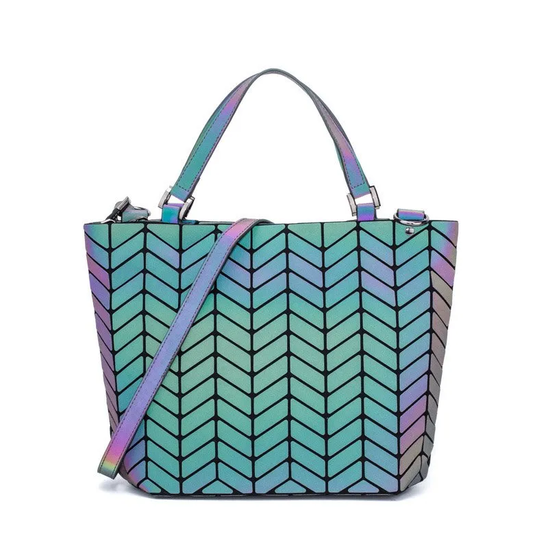 Geometric Luminous Bao Reflective Tote Bags for Women