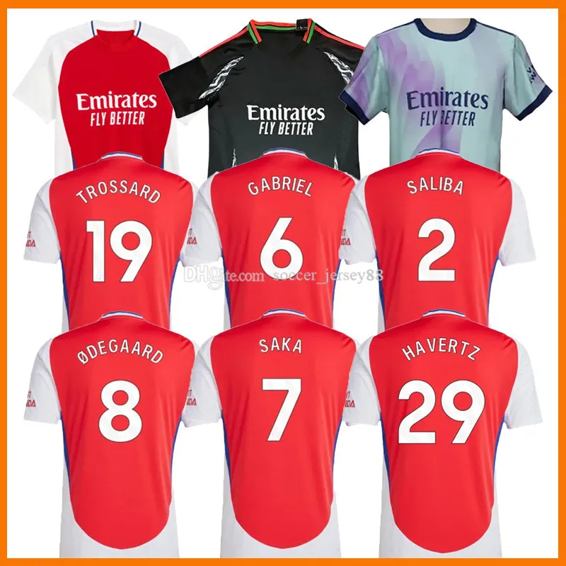 DHgate Arsenal FC Mens and Kids 23 24 Home Away Third Soccer Jerseys with Player Names Odegaard Rice Saliba Martinelli Sports Outdoors