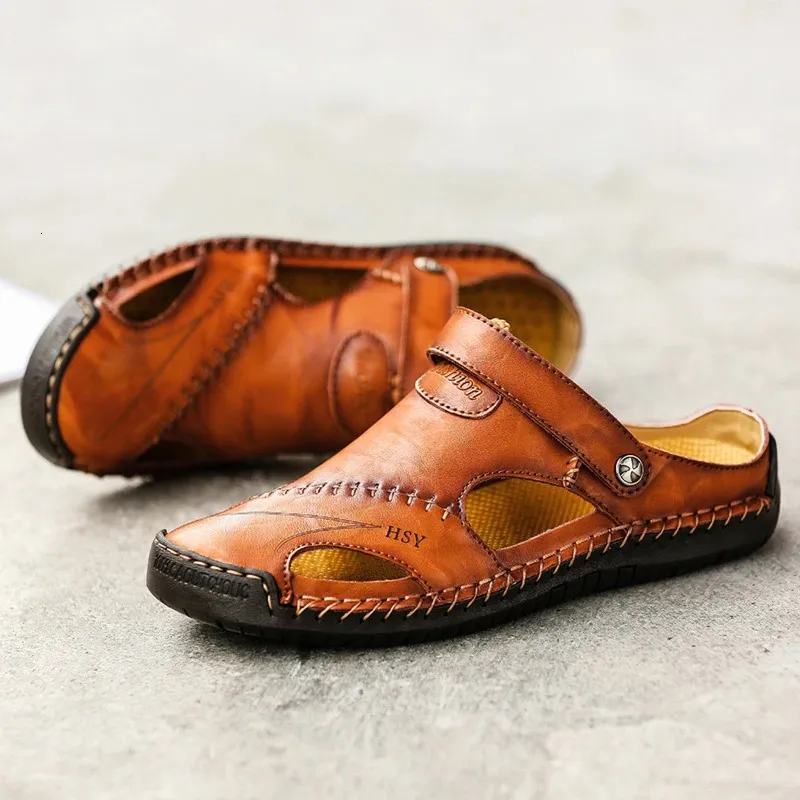 Bulk 240615 Mens Leather Sandals Large Size 38 48 Breathable  display picture 3