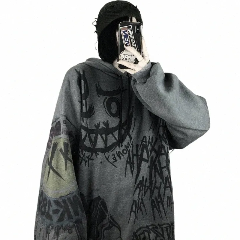 DHgate Japanese Gothic Hip Hop Hoodie Oversized Loose Streetwear Womens Sweatshirt Apparel