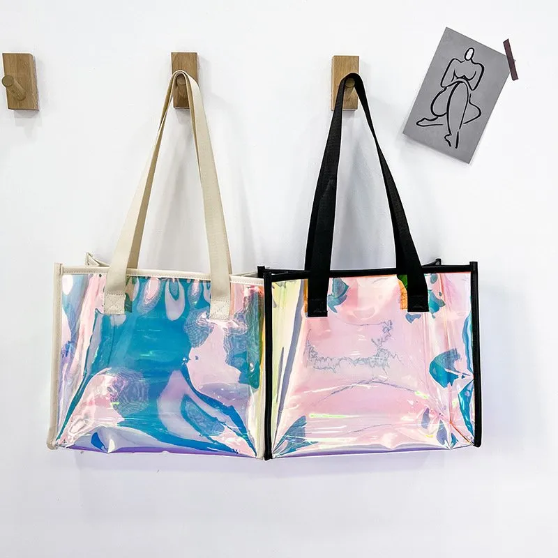 Beach print PVC tote bag∴ DHgate.com:Large Transparent Tote Bag - Womens PVC Laser