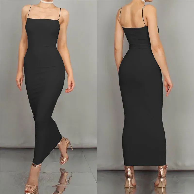 Black Spaghetti Strap Bodycon Maxi Dress with Square Neck for Cocktail and  Wedding Party from Dhgate Urban Sexy Dresses - price 10.7