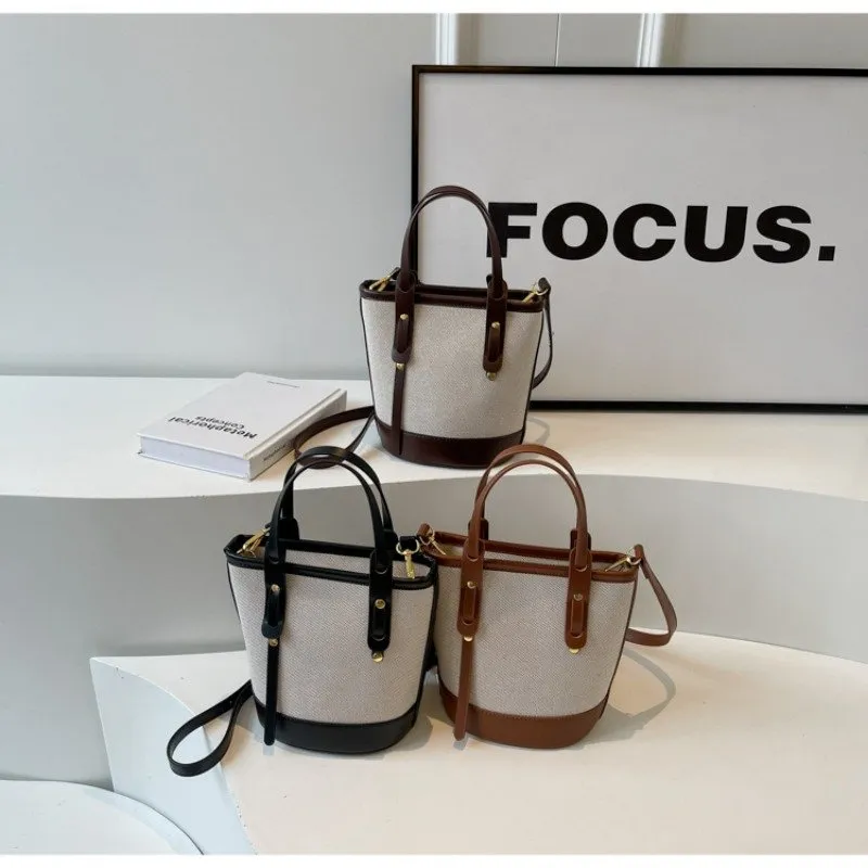 DHgate.com:Chic Canvas Bucket Bag - Womens Shoulder